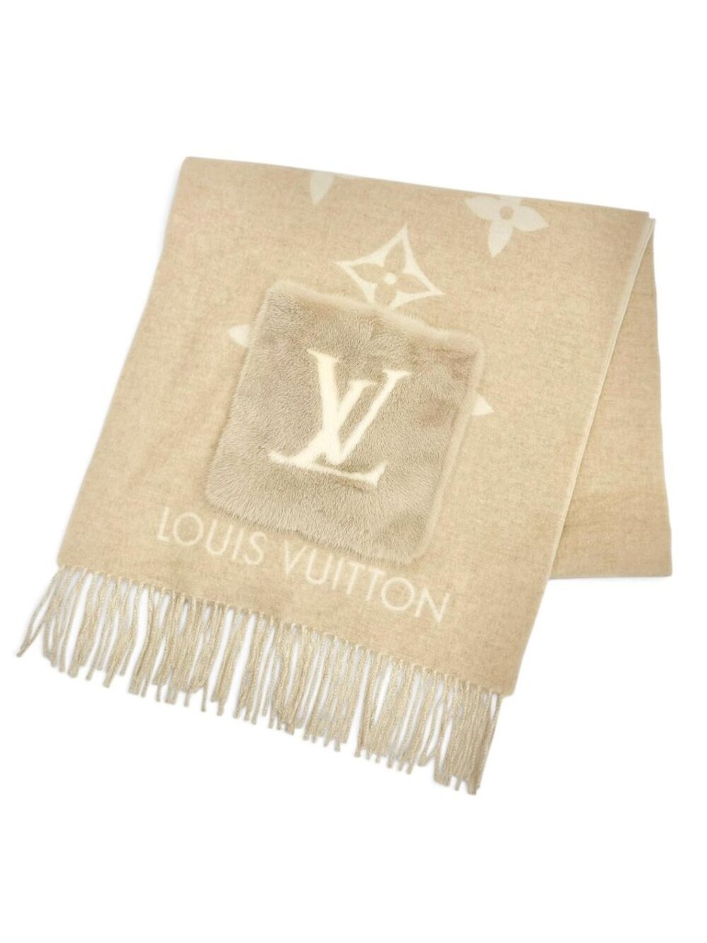 Louis Vuitton Echarpe Cold Reykjavik Cashmere Mink LV Scarf